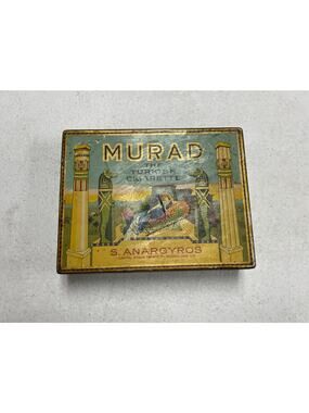 Antique Murad The Turkish Cigarette S.Anargyros Lorillard Co Empty Tin Box